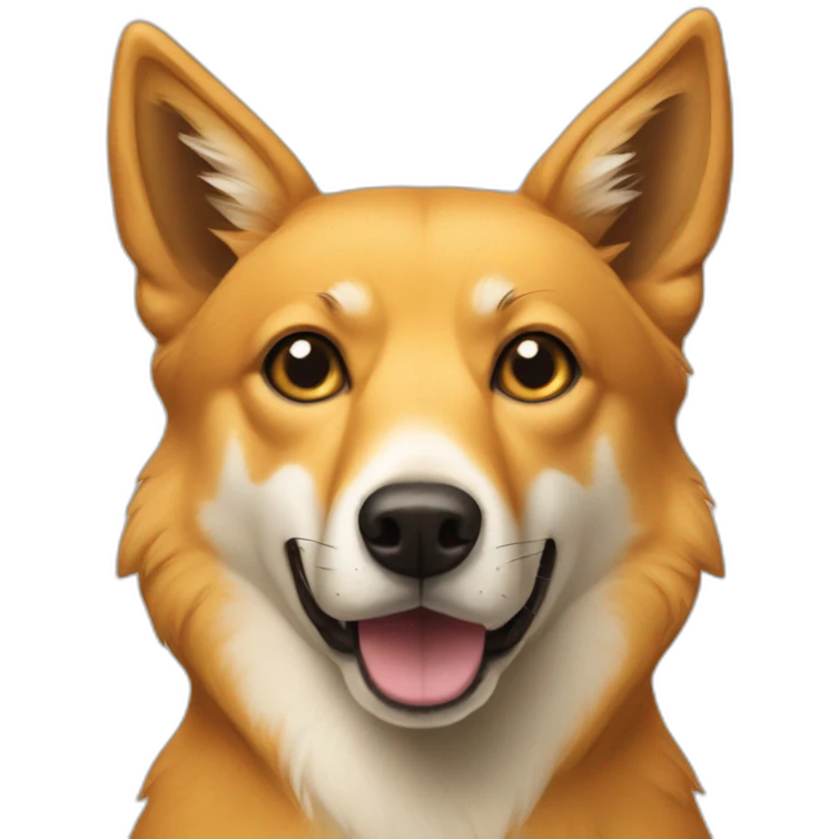 Yellow dog mix of a fox and a dingo emoji
