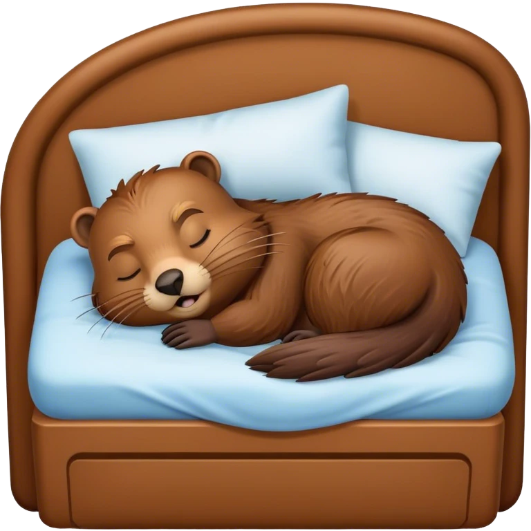 Beaver sleeping in bed emoji