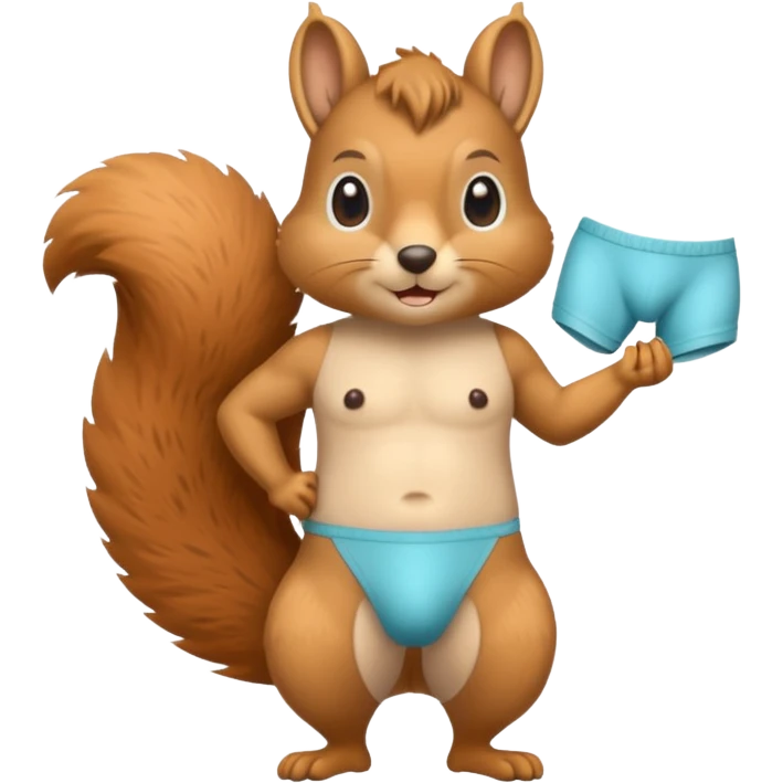 Squirrel 🐿️ with underwear 🩲 emoji