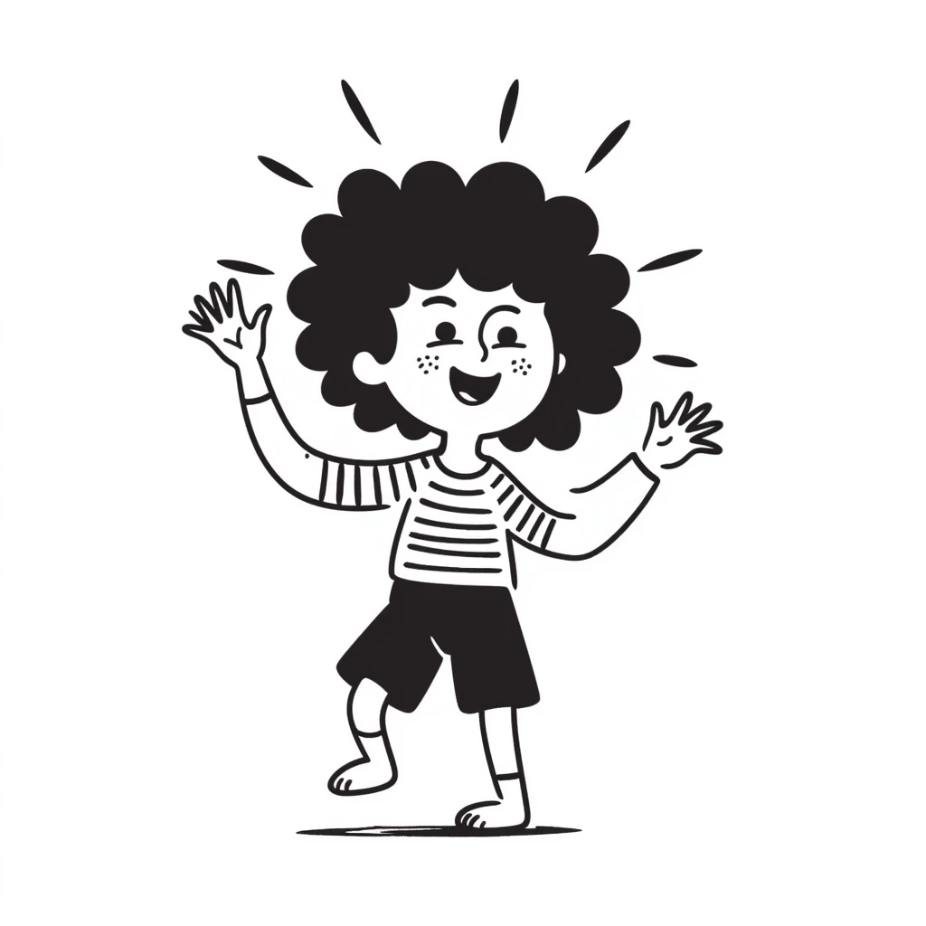 Silly beach character named 'Tripa Tropa Tralala' dancing on sand with sunshine emoji