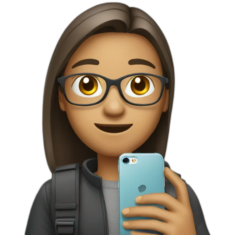 Student with smartphone emoji