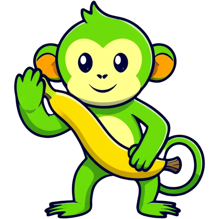 banana with the head of a green monkey emoji