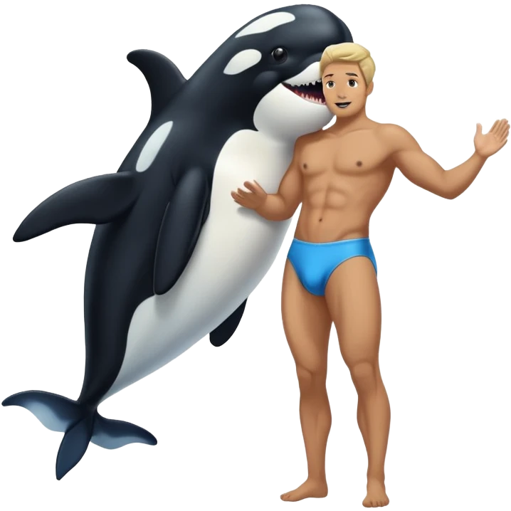 Man Dressed In Killer Whale Costume Takes Off His Underwear With Big Dick emoji