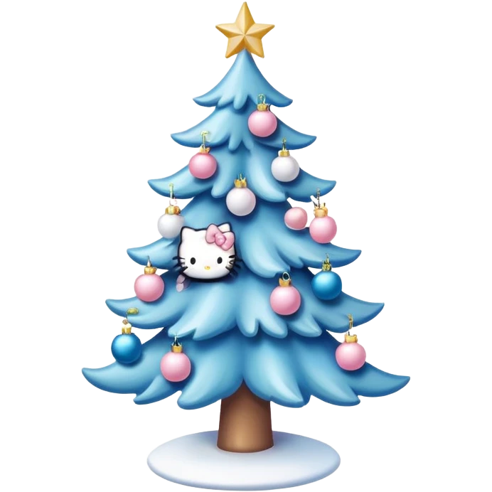 pastel christmas hello kitty tree emoji