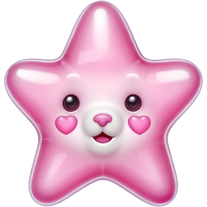 White jelly bear in the shape of a [unclear] with large pink heart-shaped eyes emoji