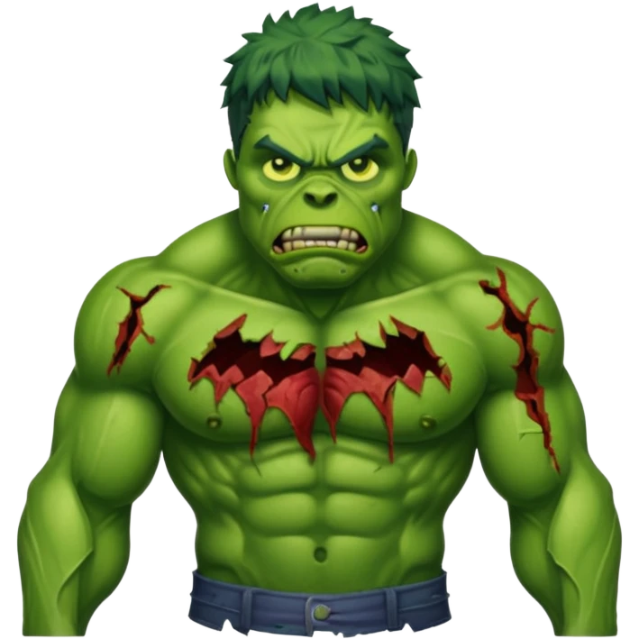 Zombie Hulk with face emoji