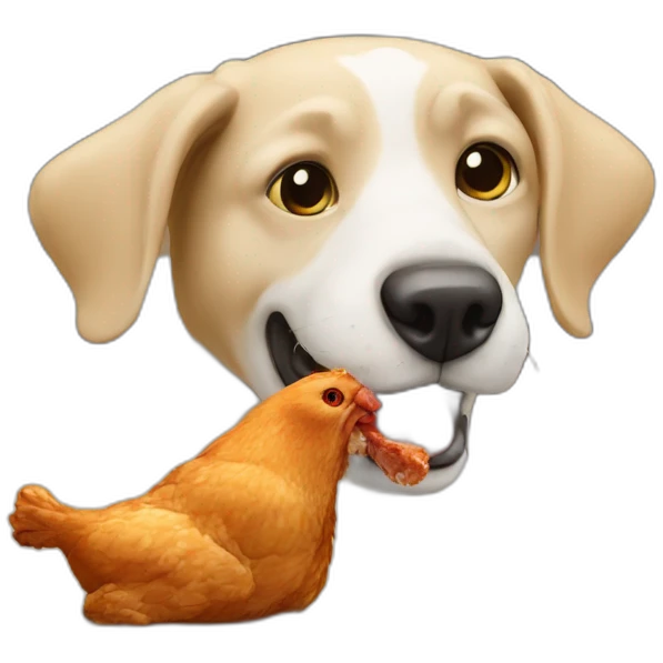 dog eat chicken emoji