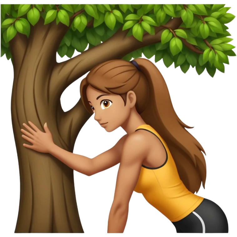 woman arching back against tree emoji