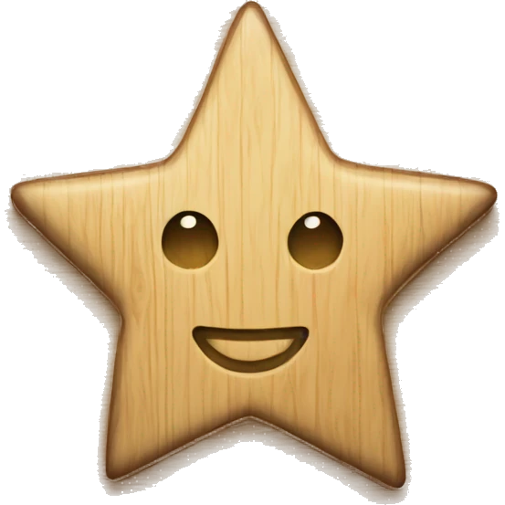 Create me a star made of wood without a face emoji