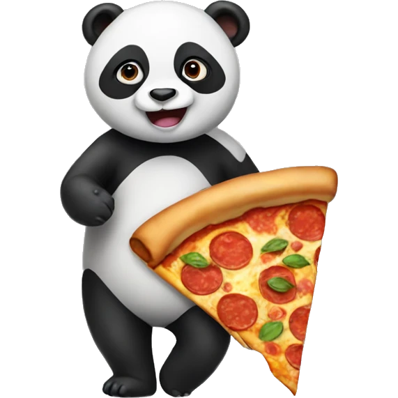 Panda with a pizza emoji