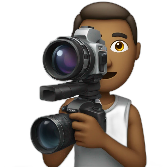 man with a camera head emoji