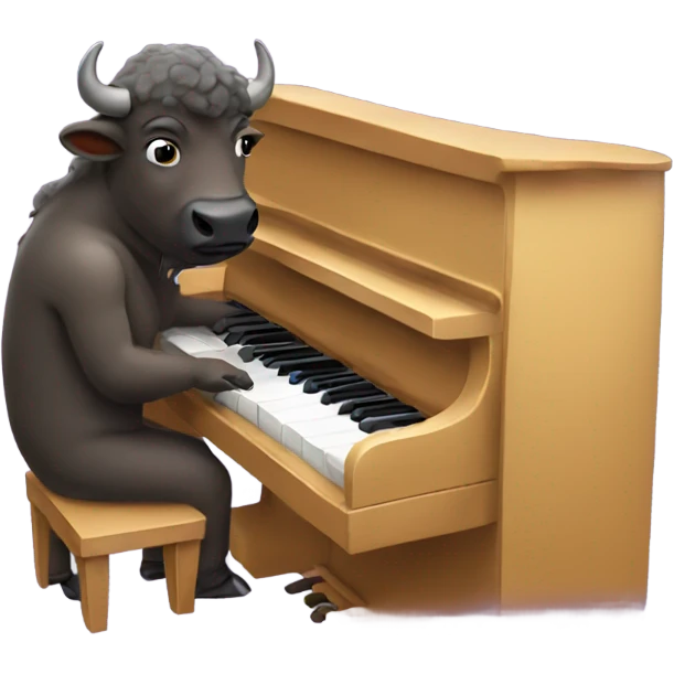 Buffalo playing the piano emoji
