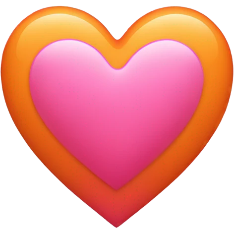 Pink and orange coloured love heart emoji