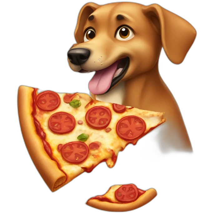 dog eating pizza emoji
