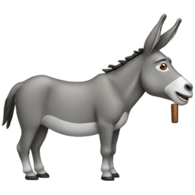 Stoned donkey with cigar emoji