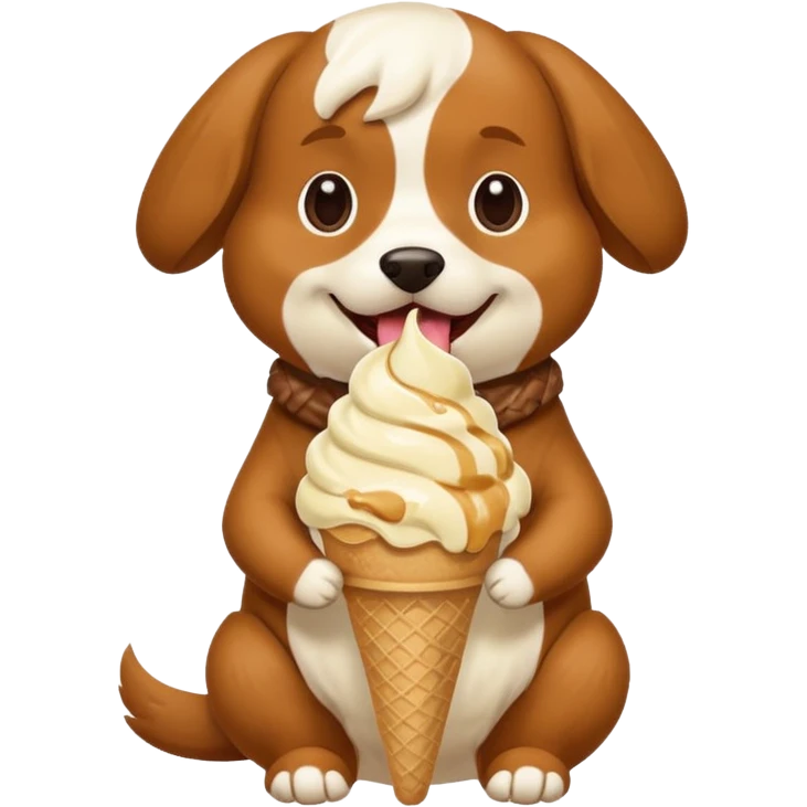 dog eating icecream emoji