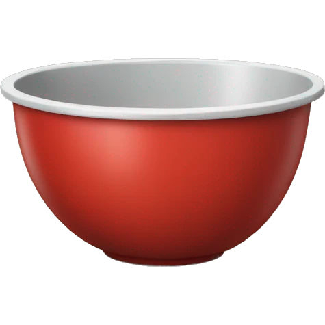 Realistic red mixing bowl emoji