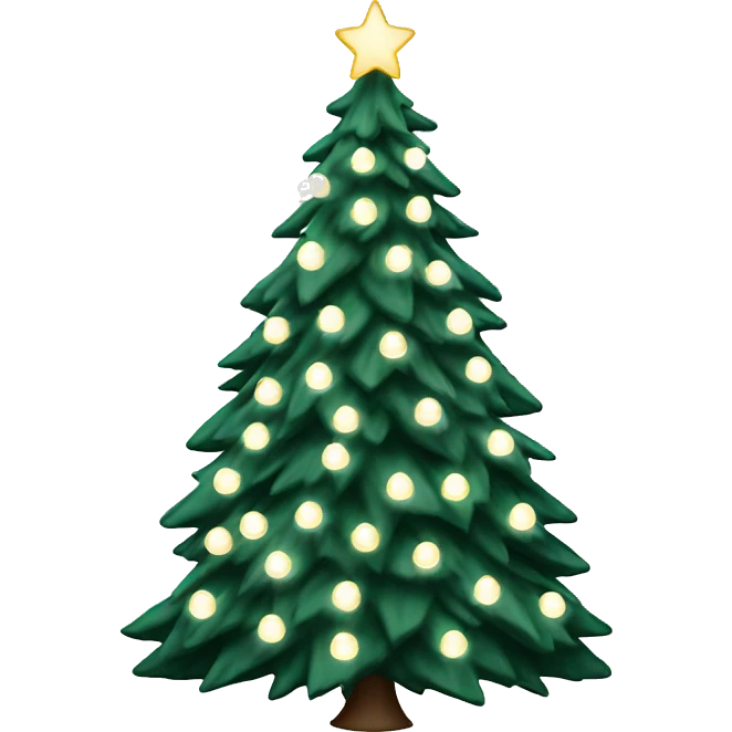 White Christmas tree with clear lights emoji