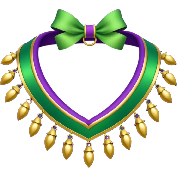festive Mardi Gras collar with jester points and bells emoji