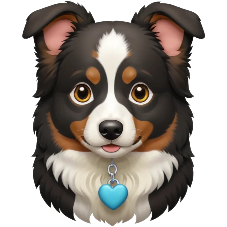 Black tricolor toy Australian shepherd dog emoji