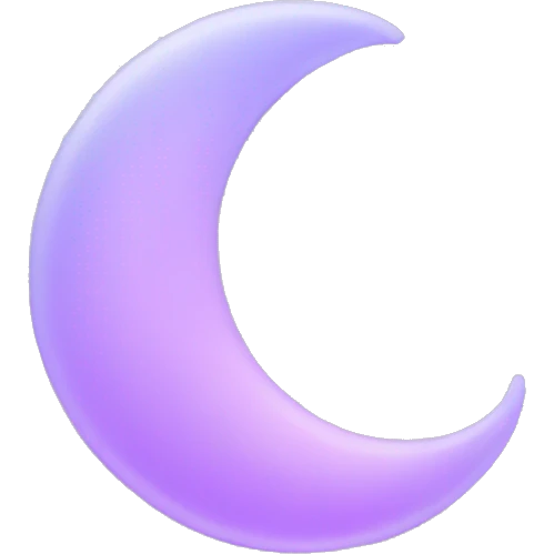 Pastel lilac-gradient crescent emoji