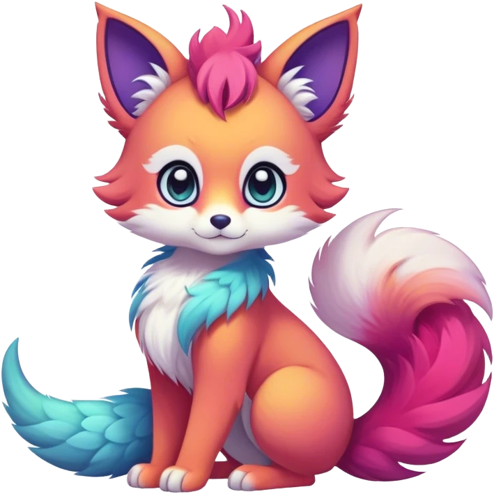 Kawaii bright fantasy ethereal anthro fursona Fakemon with tufted tail  emoji
