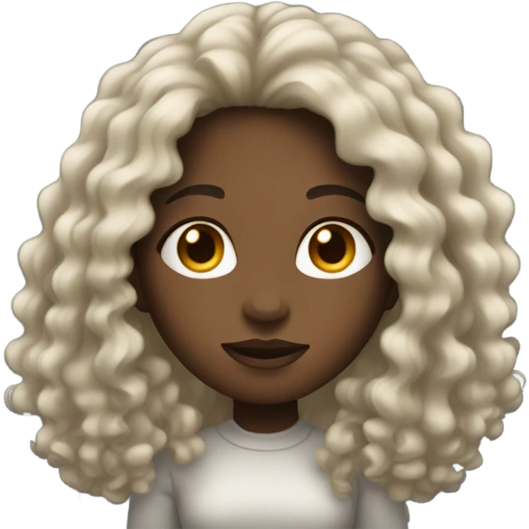 Black girl what long curly hair  emoji