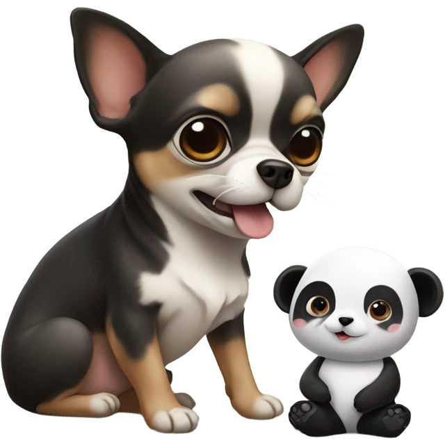 Chihuahua with a panda emoji