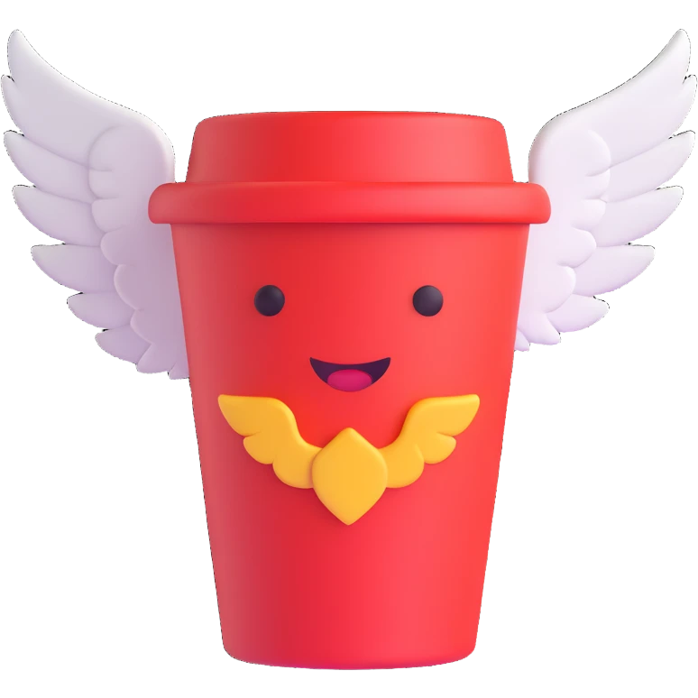 a cup with wings emoji