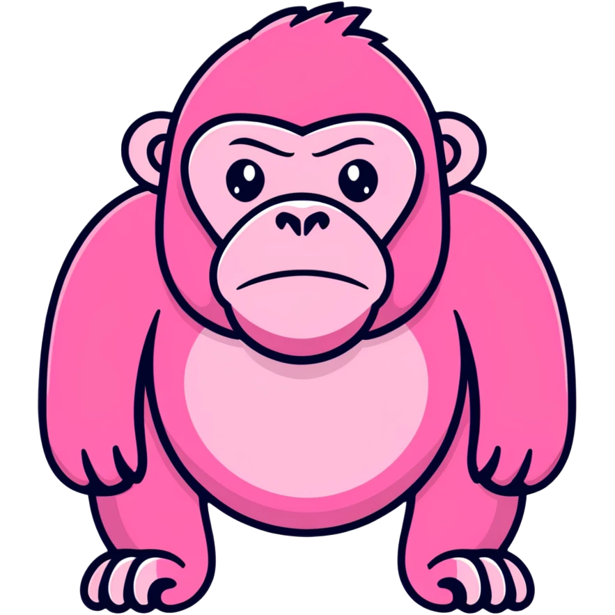 Pink gorilla emoji