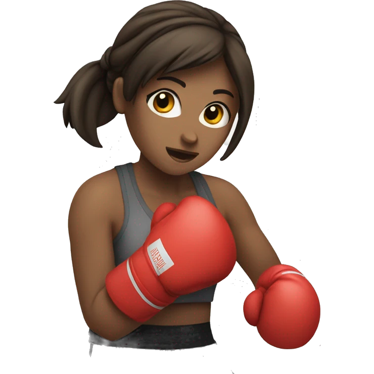 white brunette girl boxing emoji