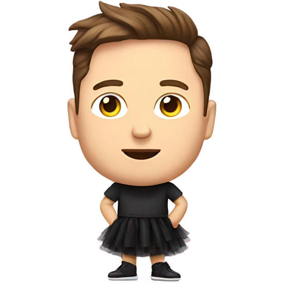 Elon musk wearing a tutu emoji