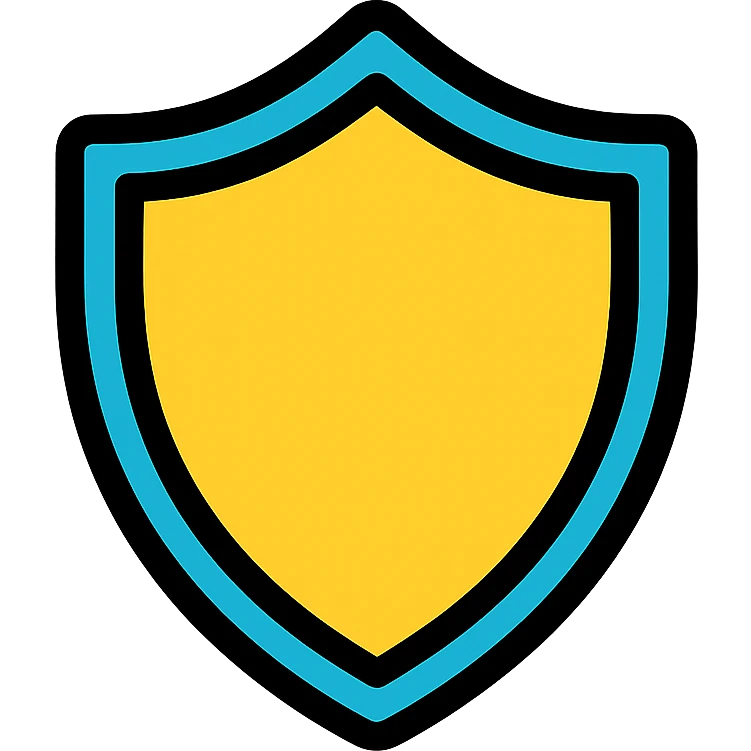 shield icon, clean and simple, color outline style emoji
