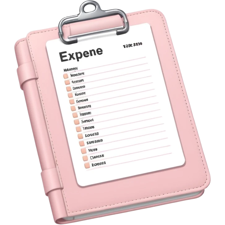 Light Pale Pink expense tracker Money spent \Documents paper emoji