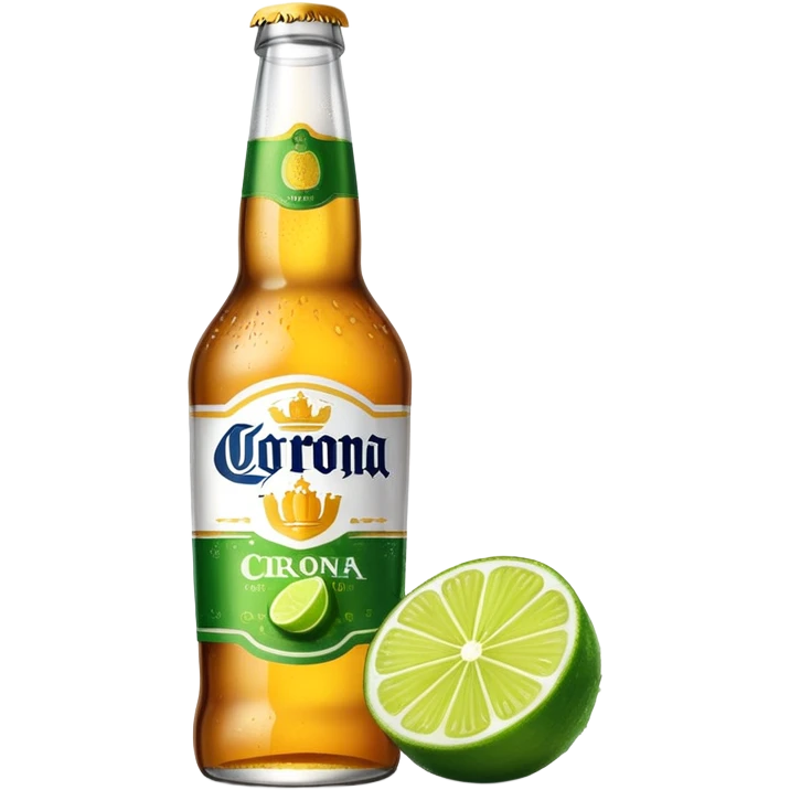 Corona beer bottle with lime emoji