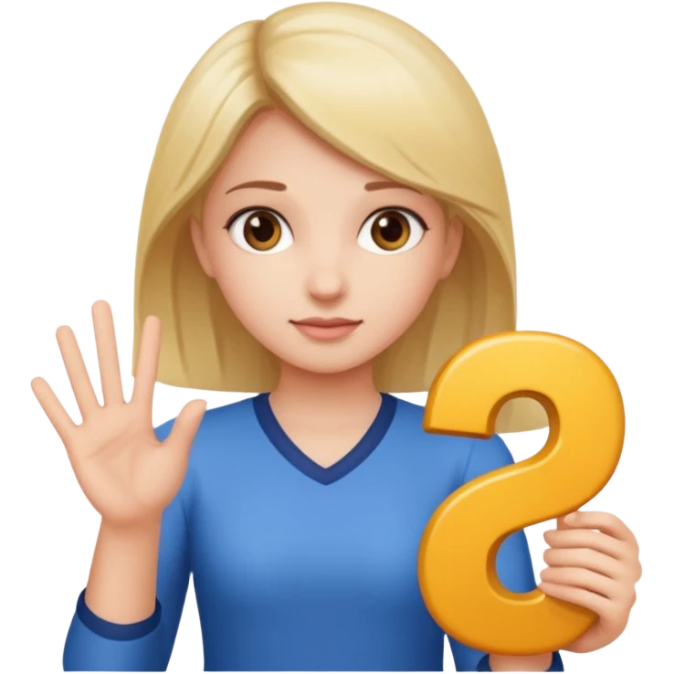 A girl with one hand higher and ona hand is holding a 6 and the other is holding a 7 emoji