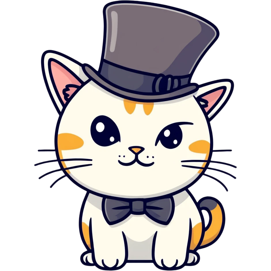 Cat with a top hat and monocle  emoji