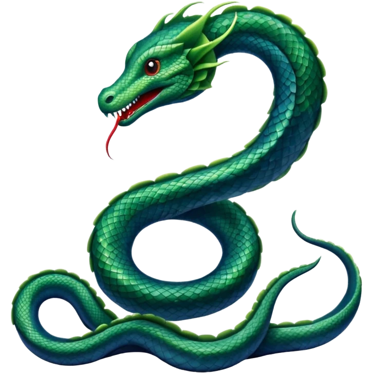 Sea Serpent – Long green snake-like monster rising from water emoji