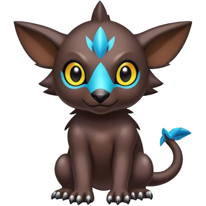 Cute cool colorful dark Digimon-animal-hybrid full body emoji
