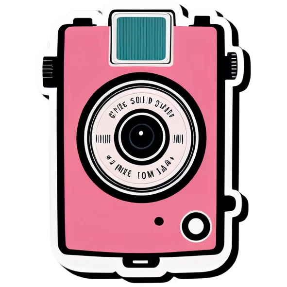 Pink vintage camera emoji