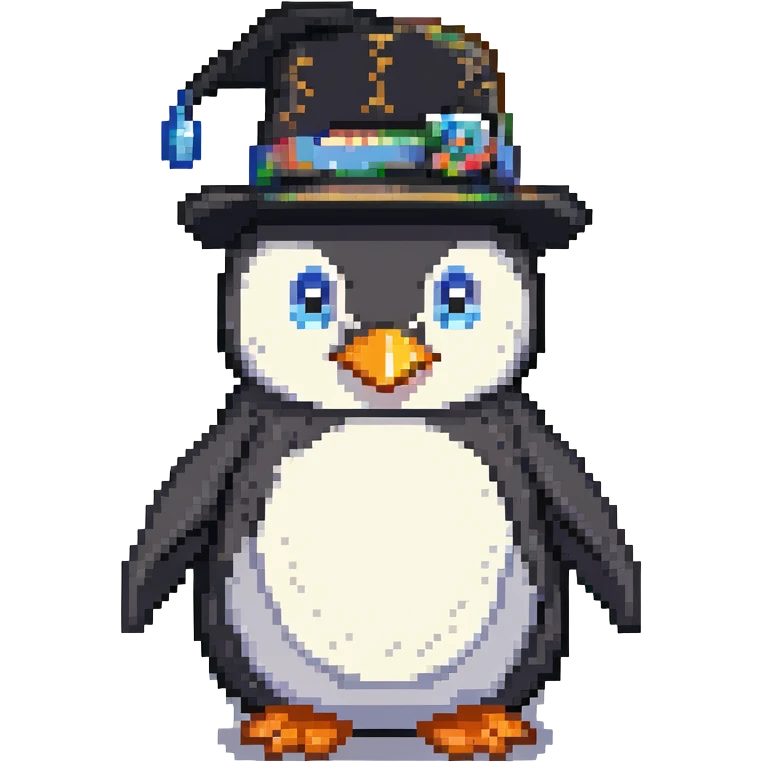 penguin with a Discord hat emoji