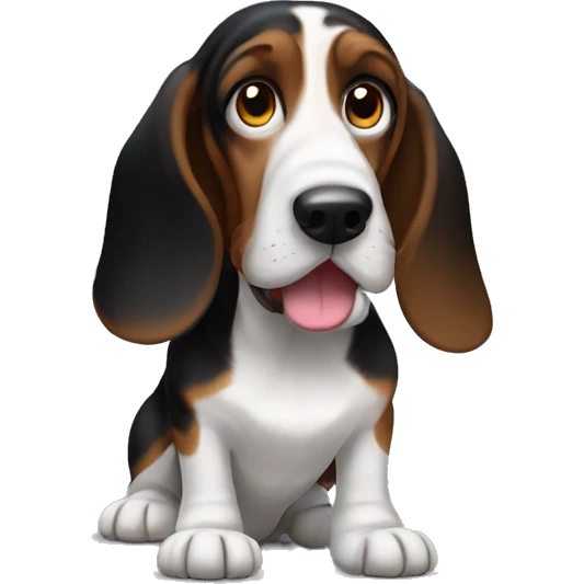 Black and brown basset hound beagle  emoji