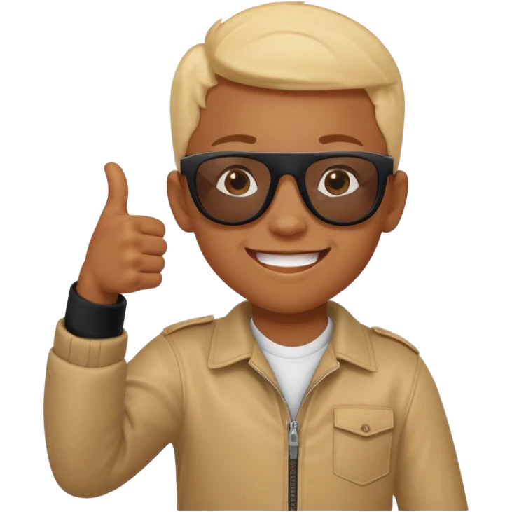 Creat light black kid with this "👍, 👈, 😀, 😎, reaction emoji