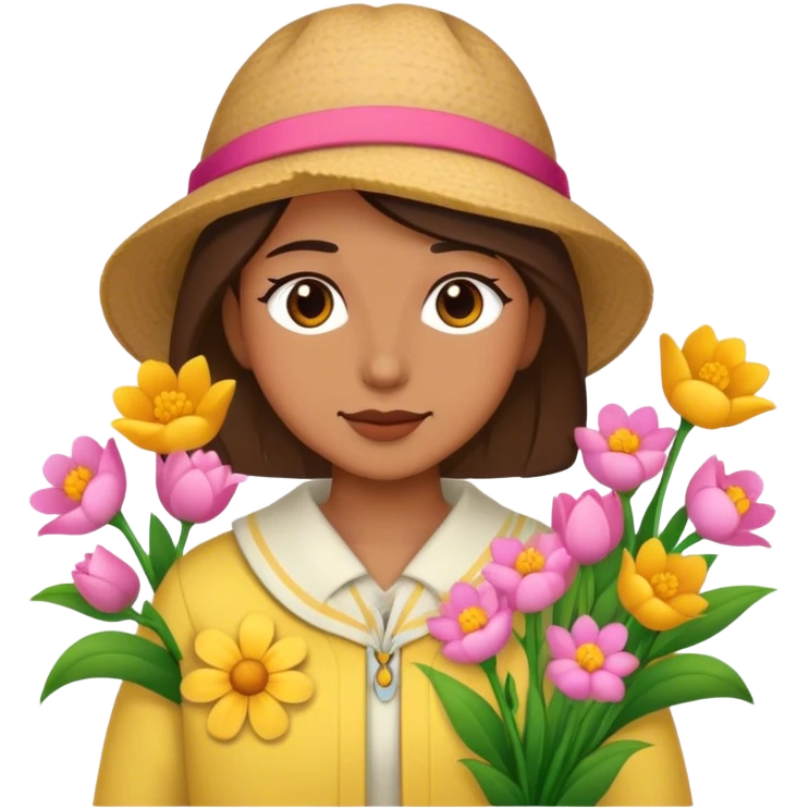 Me with flowers and spring clothes emoji
