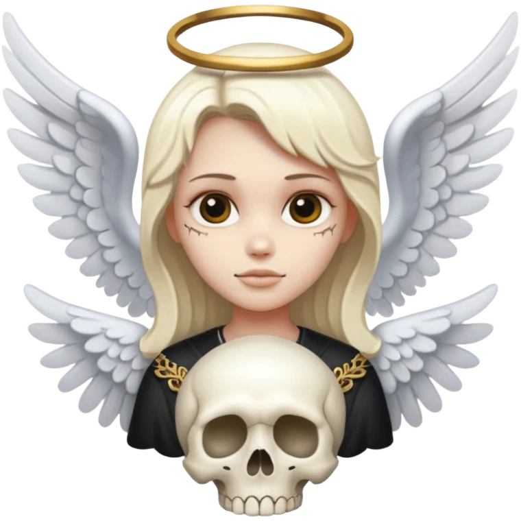 angel and skull together emoji
