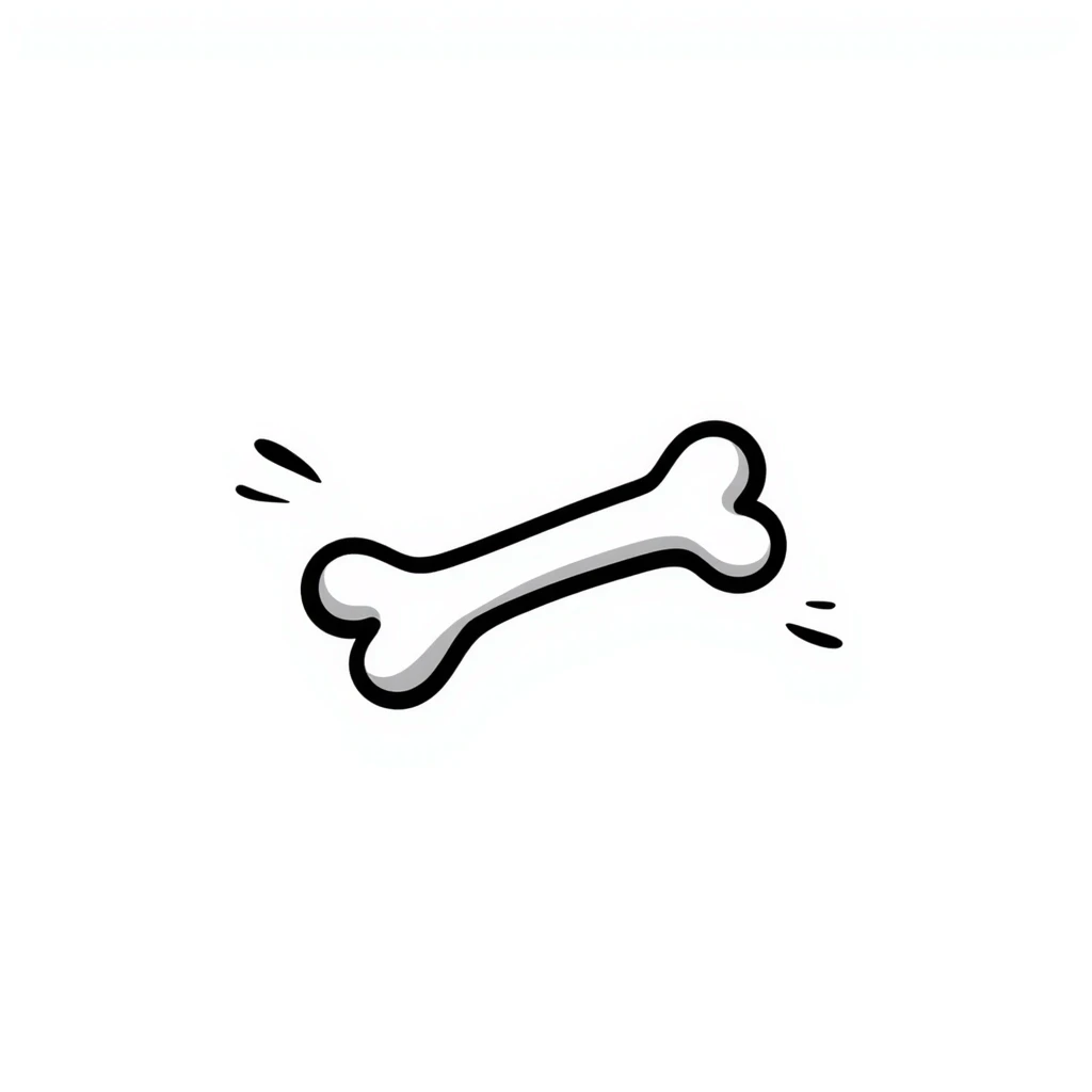 doodle style bone emoji