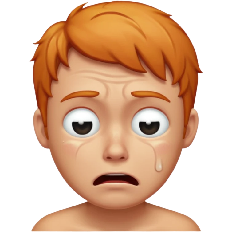 Crying ginger emoji