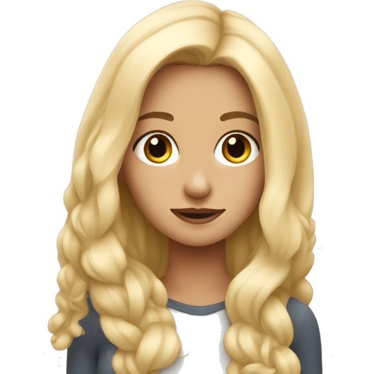 Blonde girl with sphyn emoji
