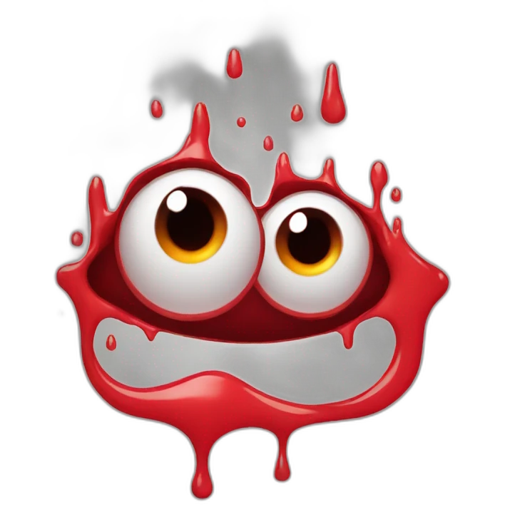 red liquid coming from one eye emoji