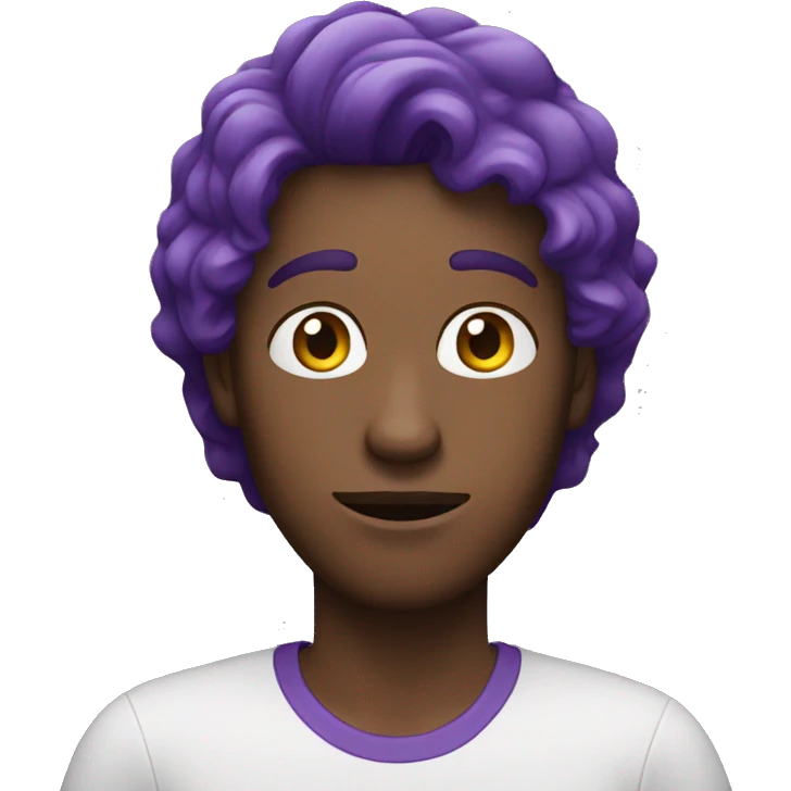 White Person wearing purple tshirt and says I don't know  emoji